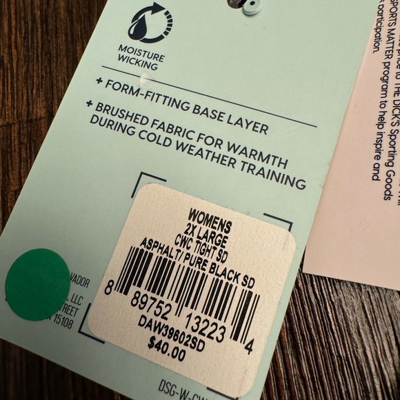 DSG Cold Weather Compression Leggings in Asphalt/Pure Black Size 2X - Picture 5 of 6